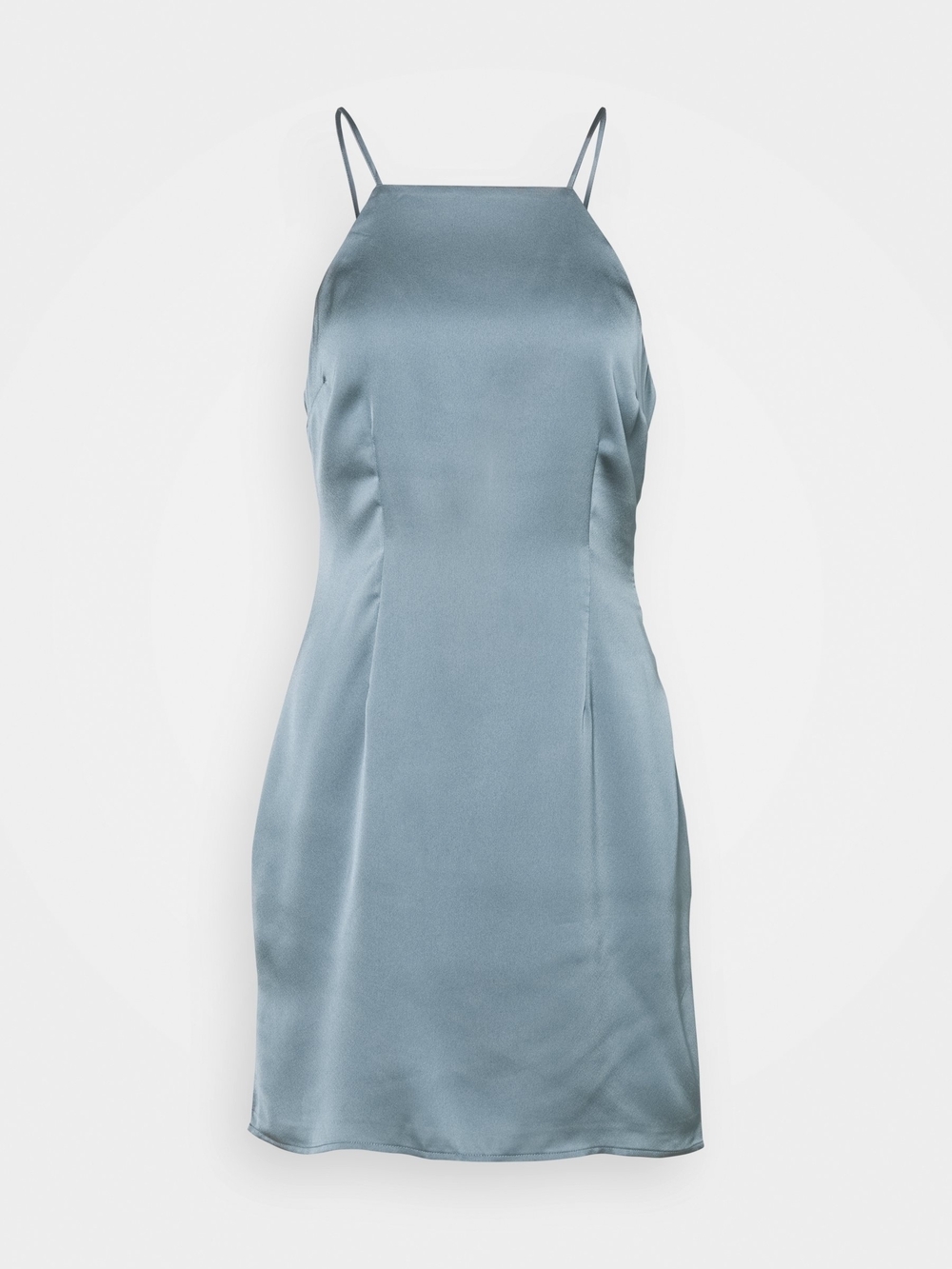 Abercrombie & Fitch Satin Slip Midi Dress in Dusty Blue